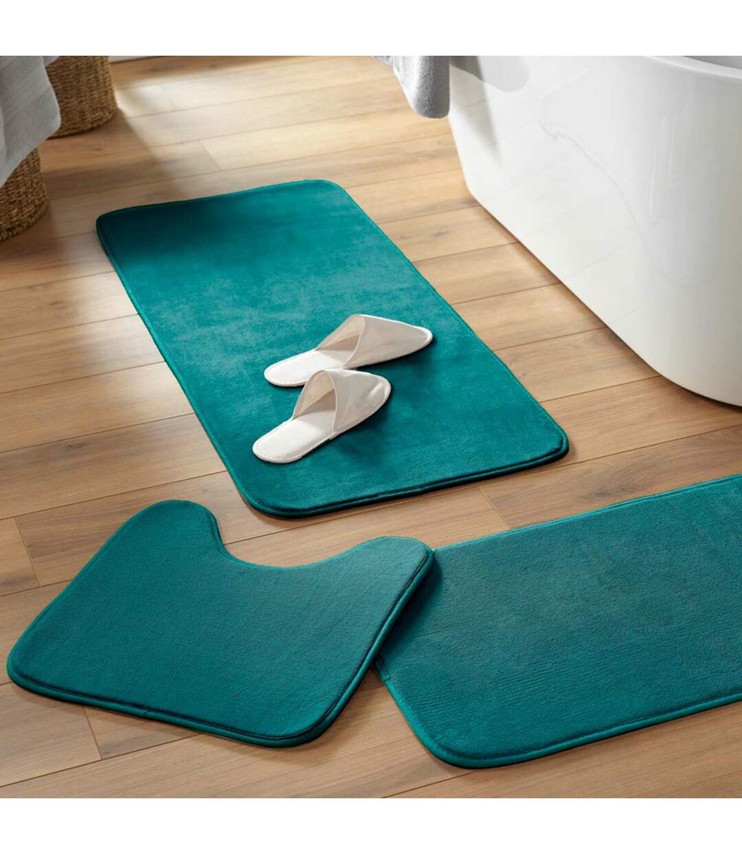 Tapis de Bain Microfibre Vitamine II 45x75cm Bleu Émeraude-5