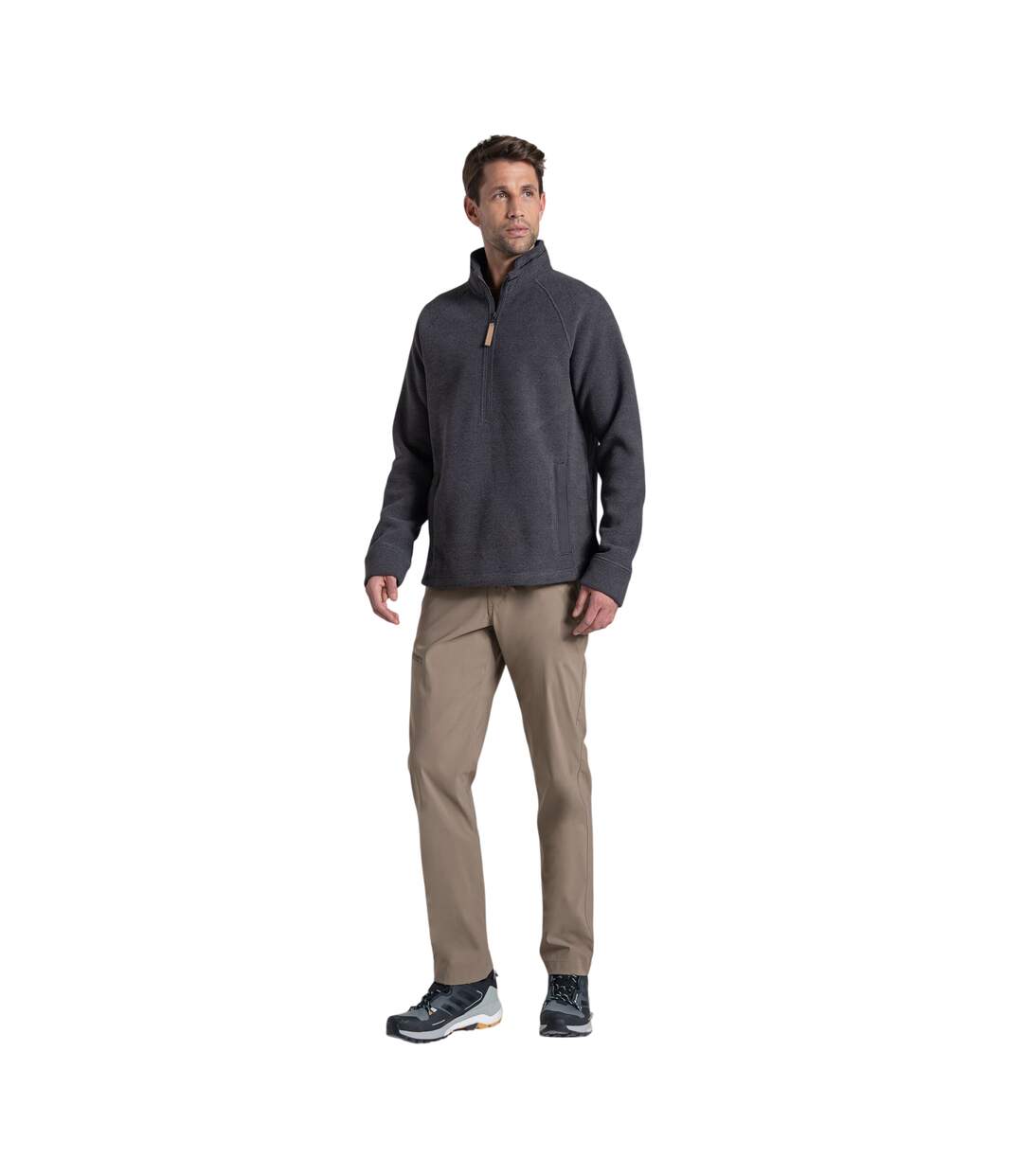 Mens Steeple Half Zip Fleece Dark Iron Craghoppers-1