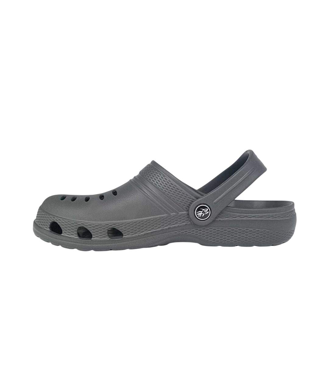 Mens Flat Clogs Charcoal Hot Tuna-3