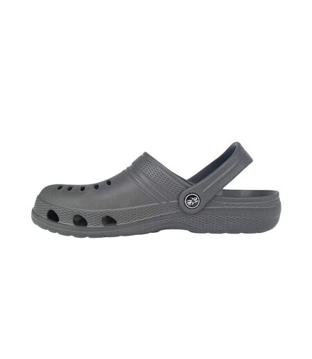 Mens Flat Clogs Charcoal Hot Tuna