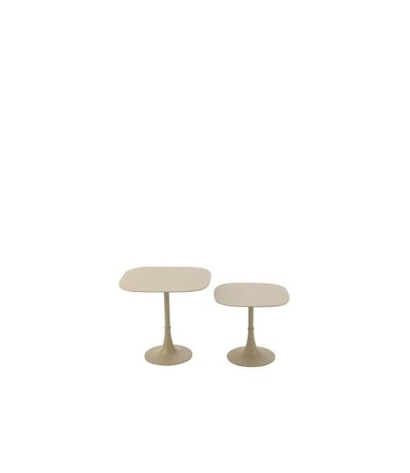 Lot de 2 Tables de Jardin Erika 49cm Ivoire