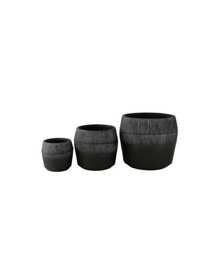 Lot de 3 Cache-Pots en Argile Abel 55cm Noir