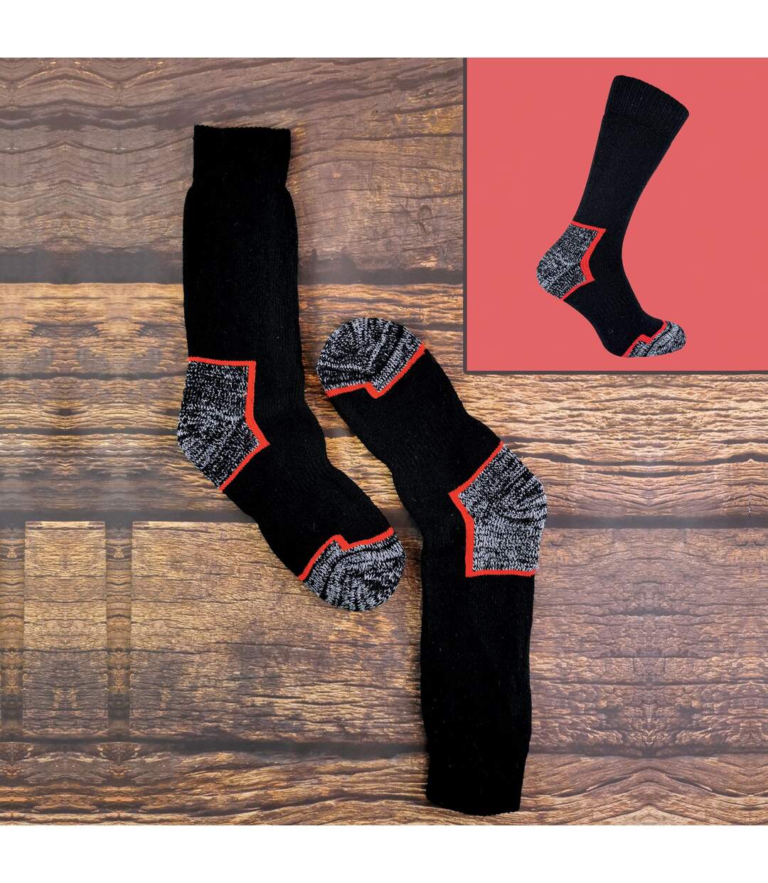 3 Pr Chaussettes de Travail Homme avec Renforcees-4