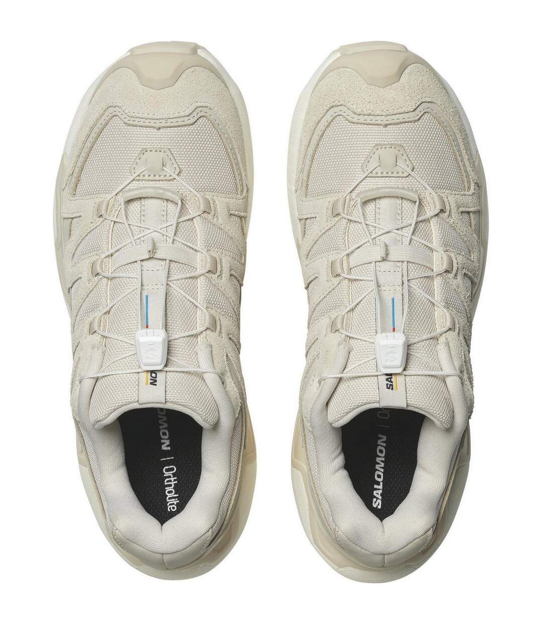 Womens/ladies Xc Roam Leather Running Trainers Almond Milk Salomon-3