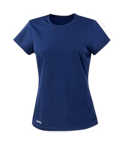 Spiro Womens/Ladies Quick Dry Short-Sleeved T-Shirt (Navy Blue)