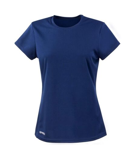 Spiro Womens/Ladies Quick Dry Short-Sleeved T-Shirt (Navy Blue) - UTBC5442