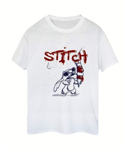 Disney Femmes/Les femmes Lilo & Stitch Ice Cream - T-shirt boyfriend en coton (Blanc) - UTBI29820