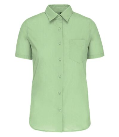 Chemise popeline manches courtes - Femme - K548 - vert pistache