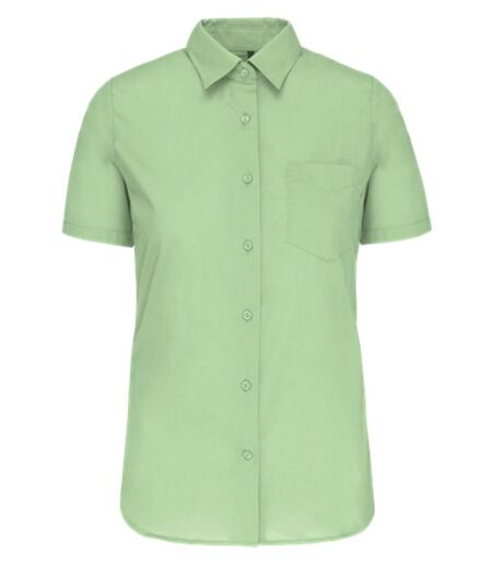 Chemise popeline manches courtes - Femme - K548 - vert pistache