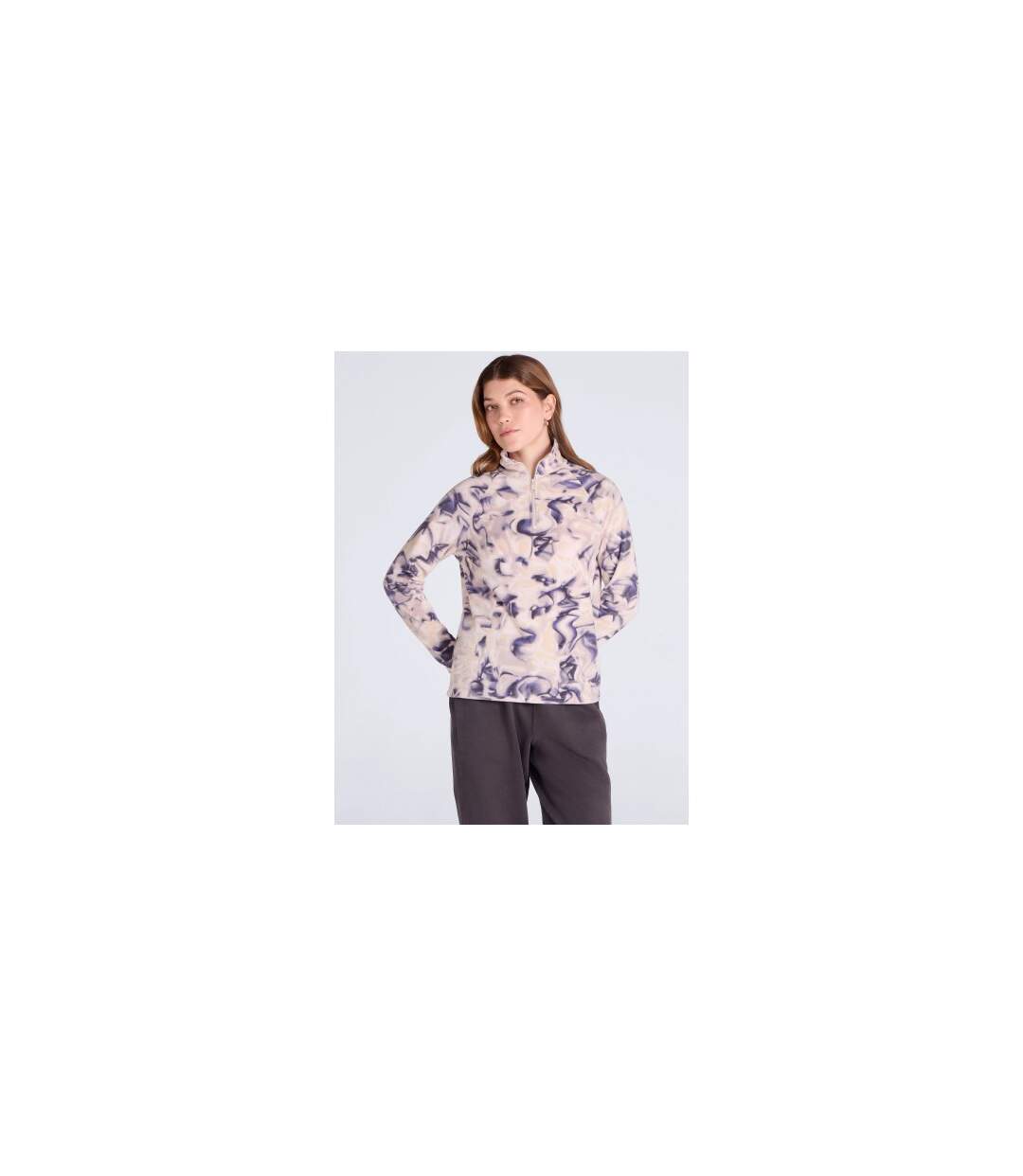 Womens Prague Lightweight Travel Fleece Dark Blue Animal-1