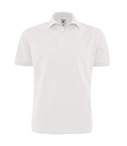 B&C Mens Heavymill Short Sleeve Cotton Polo Shirt (White) - UTRW3026