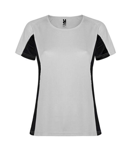 T-shirt shanghai femme blanc / anthracite Roly