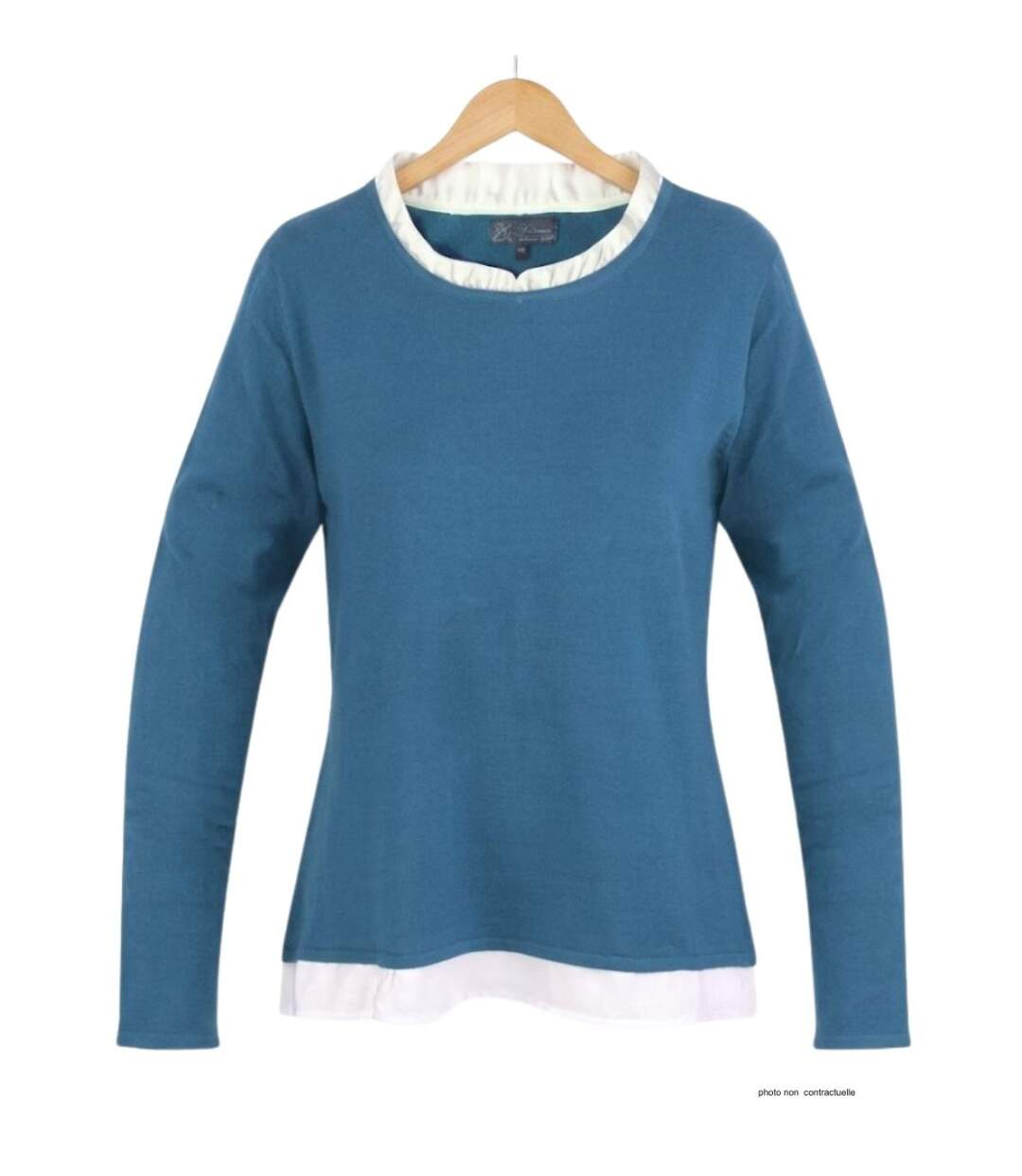 Pull Femme 2-en-1 PULF2004A – Élégance Trompe-l'Œil et Confort Absolu-2