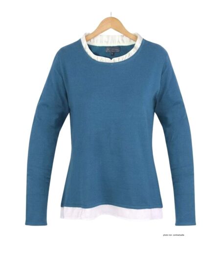 Pull Femme 2-en-1 PULF2004A – Élégance Trompe-l'Œil et Confort Absolu