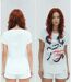 T-shirt femme manches courtes imprimé blanc - Pour un look simple et soigné-2