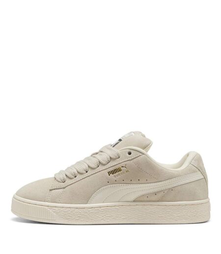 Womens/ladies Xl Leo Leopard Print Suede Trainers Alpine White Puma
