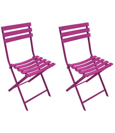 Chaise pliante en acier Nonza (Lot de 2) Framboise