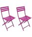 Chaise pliante en acier Nonza (Lot de 2) Framboise