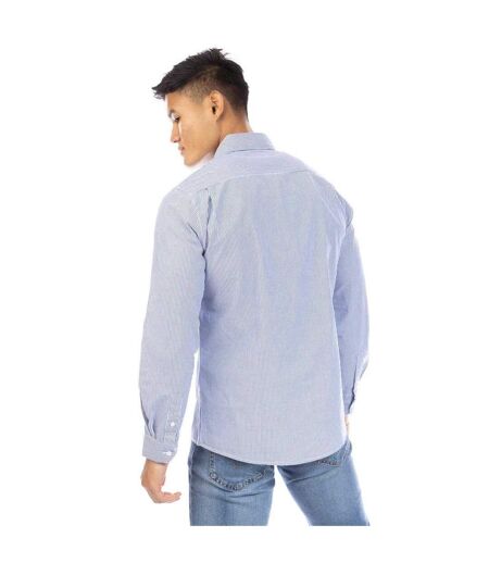 Mens Button-down Shirt Navy White Peter Werth