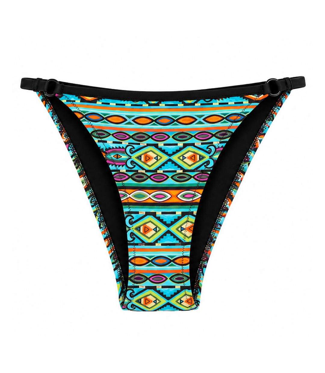Bas de maillot de bain turquoise/noir grain de sable kim-1