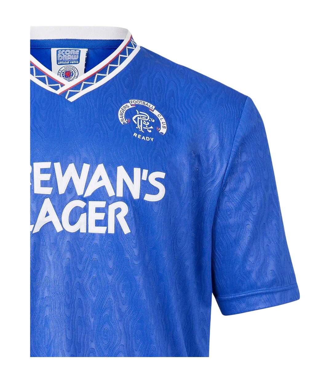 Réplique De Maillot De Foot Motif/style Rangers Fc Homme Bleu Score Draw-3