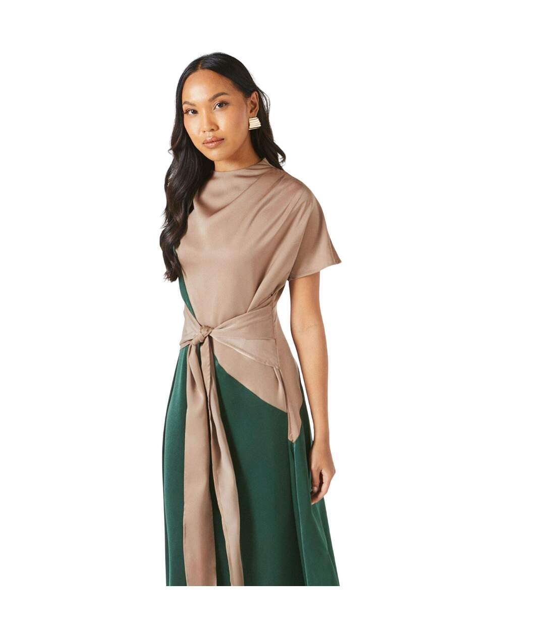 Robe mi-longue femme vert Principles