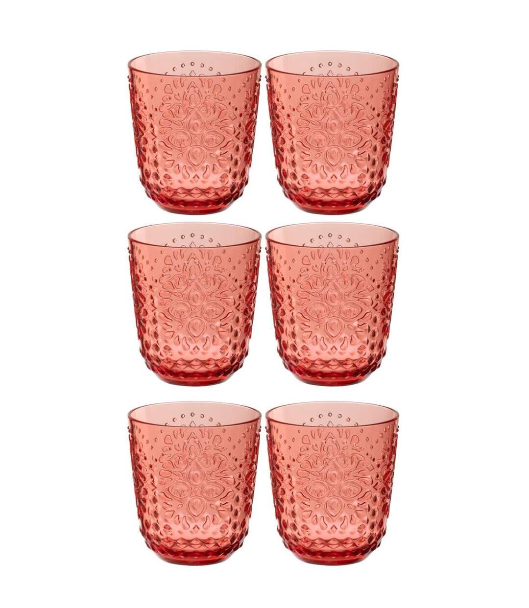 Lot de 6 Verres Réutilisables Barbra 47,3cl Rouge-2