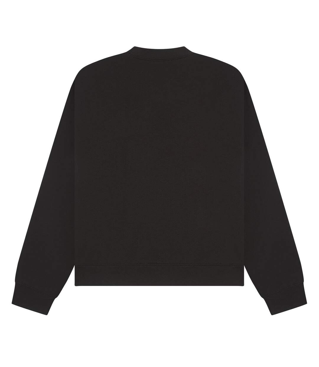 Unisex Adult Premium Combed Cotton Extended Neckline Boxy Oversized Sweatshirt Black Casual Classics-2