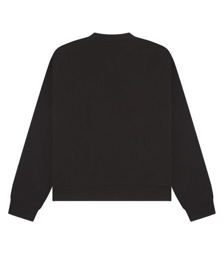 Unisex Adult Premium Combed Cotton Extended Neckline Boxy Oversized Sweatshirt Black Casual Classics