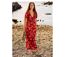 Robe longue manches courtes Cataleya imprimé floral Coton Du Monde-5