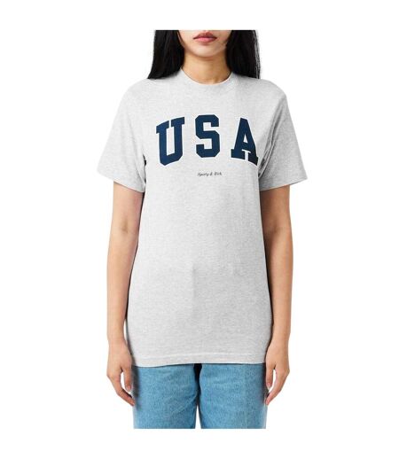 T-shirt Motif/style Usa Varsity Femme Gris Chiné Sporty & Rich