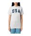 T-shirt Motif/style Usa Varsity Femme Gris Chiné Sporty & Rich-1