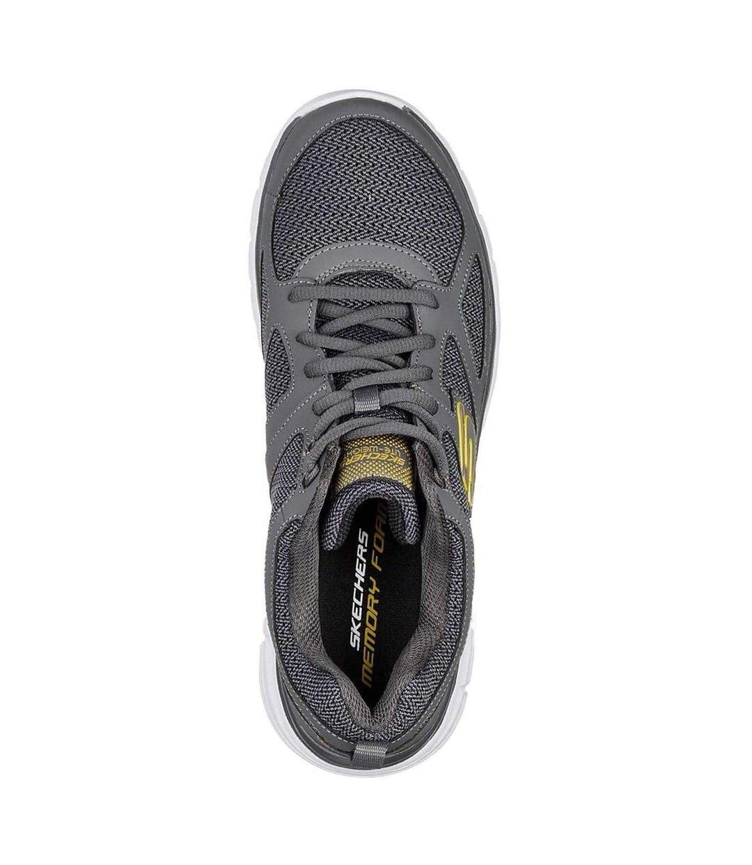 Mens Burns Agoura Trubuck Leather Trainers Charcoal Skechers-3