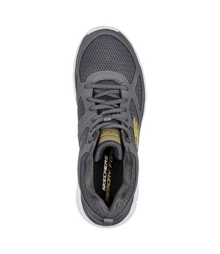 Mens Burns Agoura Trubuck Leather Trainers Charcoal Skechers