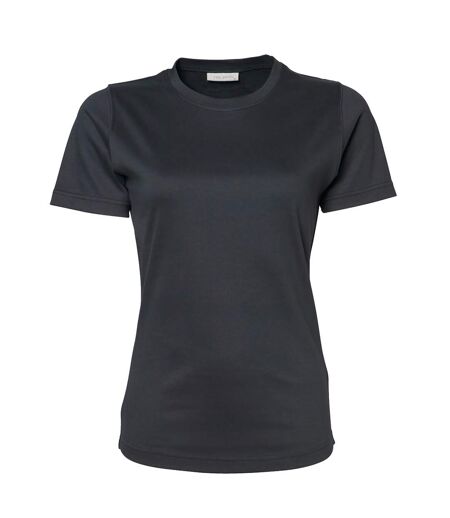 Tee Jays Womens/Ladies Interlock Short Sleeve T-Shirt (Dark Gray)