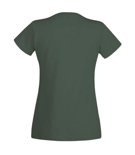 Womens/Ladies Value Fitted Short Sleeve Casual T-Shirt (Dark Green)