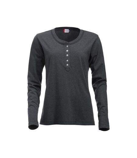 Clique Womens/Ladies Orlando Melange Long-Sleeved T-Shirt (Anthracite)