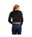 Womens/ladies Cropped Relaxed Fit Long-sleeved Cardigan Black Hugo-3