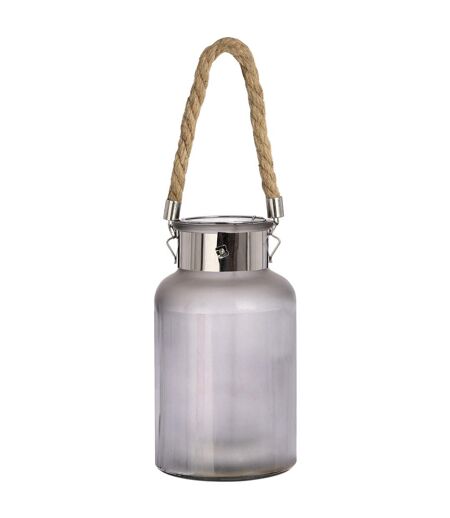 Hill Interiors Decorative Frosted Glass Jar With Rope Detail (Gray) (Tall) - UTHI1828