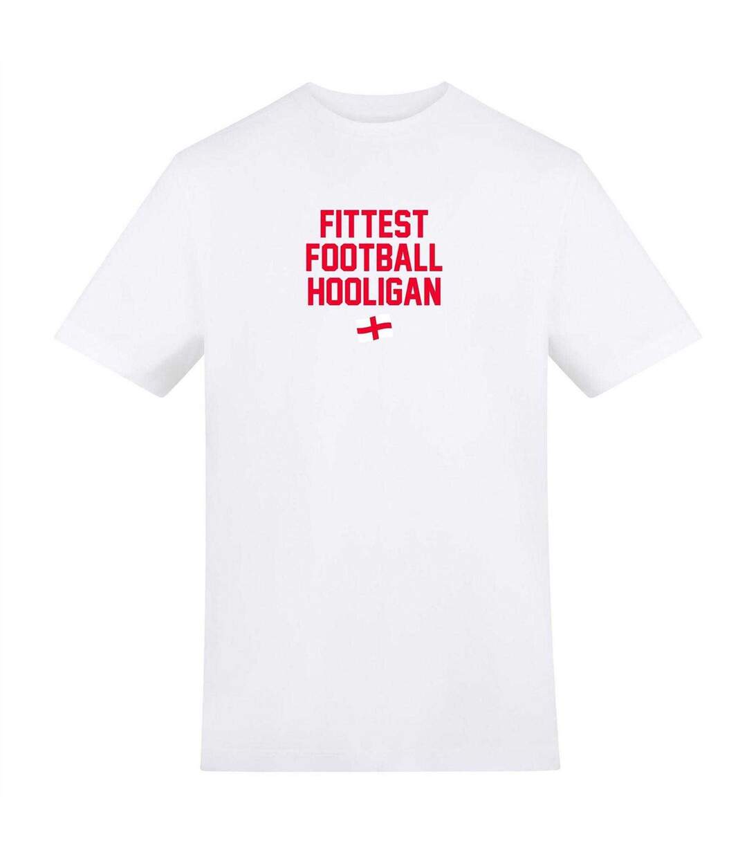 Mens Fittest Football Hooligan T-shirt White AWD-1