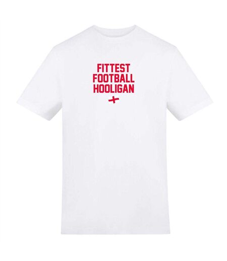 Mens Fittest Football Hooligan T-shirt White AWD