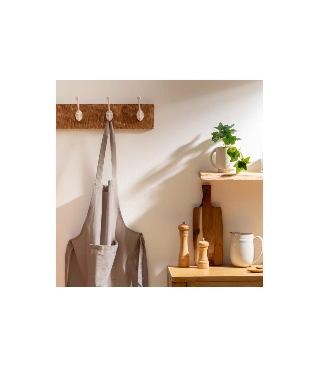 Tablier de Cuisine Coton 80cm Gris Clair-2