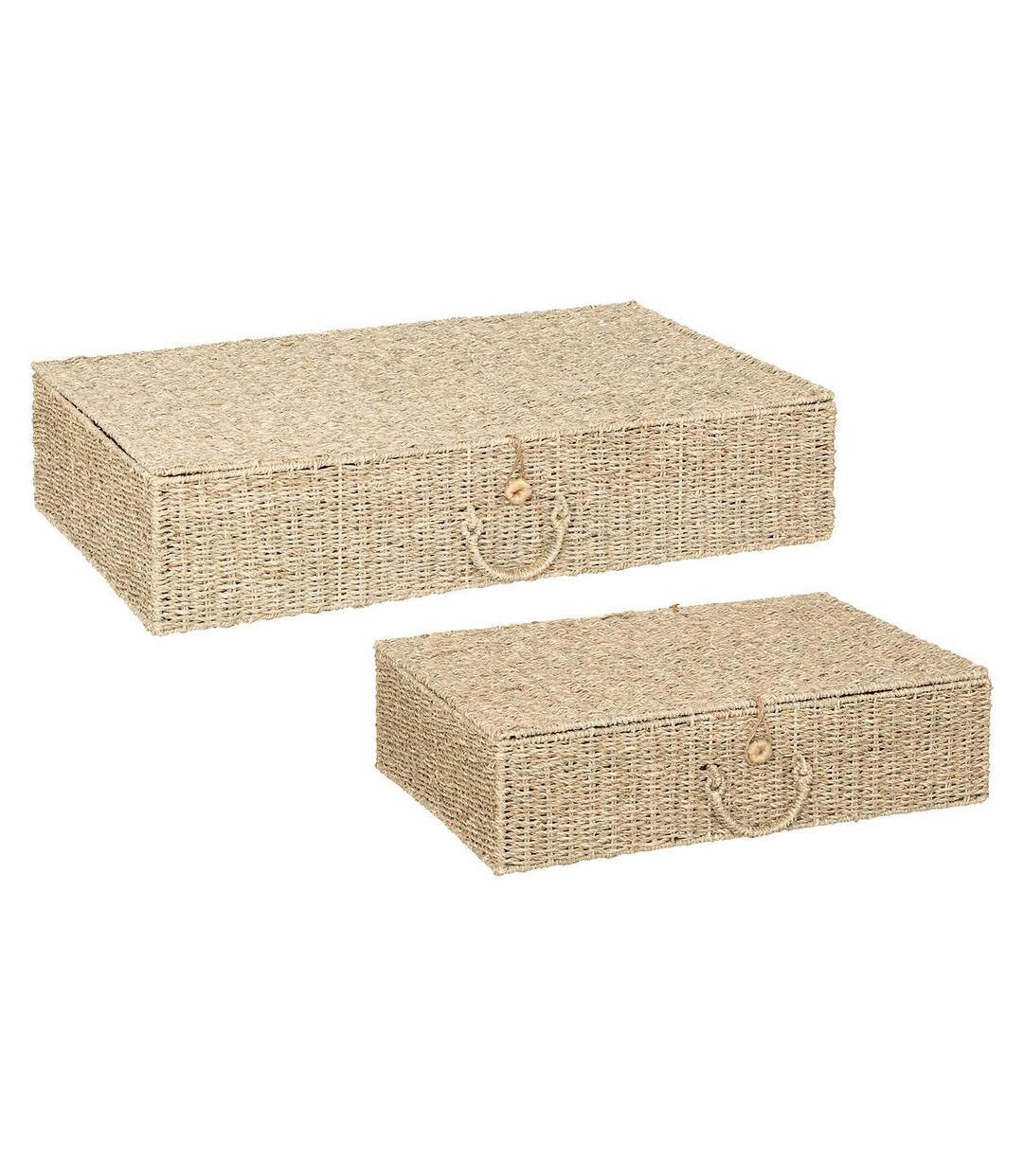 Lot de 2 Boîtes de Rangement Cora 80cm Naturel-1