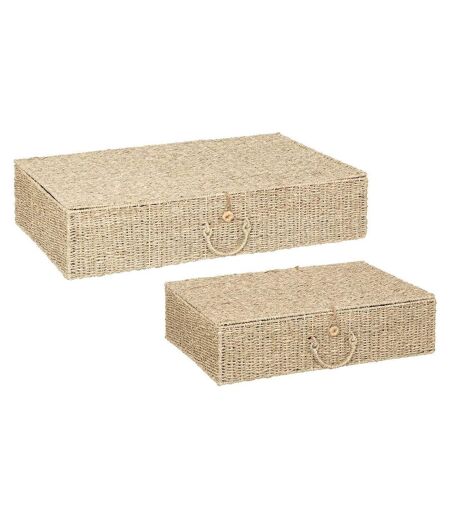 Lot de 2 Boîtes de Rangement Cora 80cm Naturel