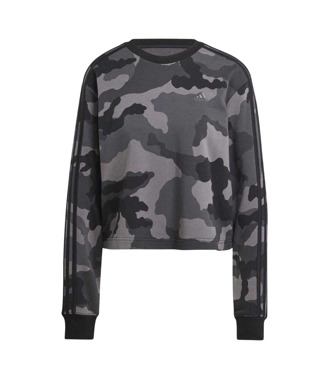 Sweat Court Motif/style Camouflage Essentials Femme Noir Adidas-2