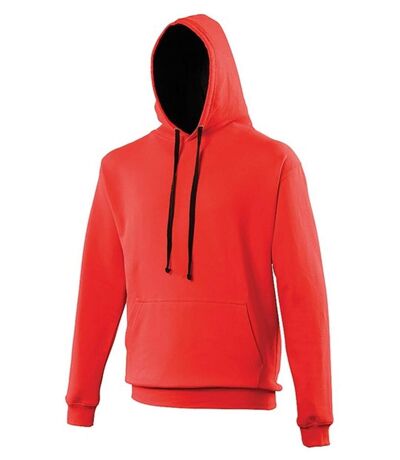 Sweat à capuche contrastée unisexe - JH003 - rouge et noir