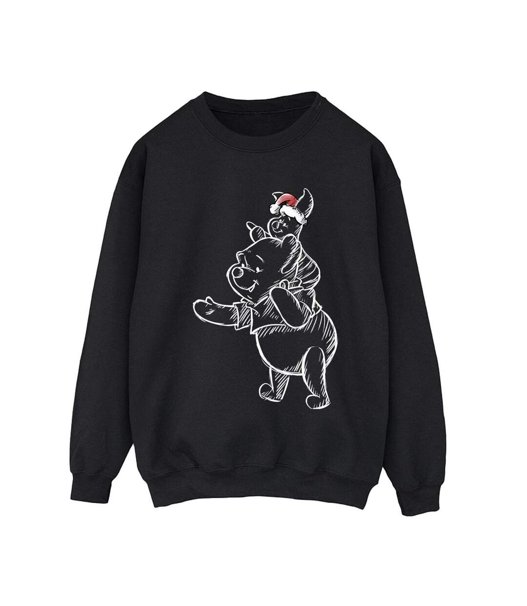 Disney Sweat-shirt de Noël Winnie The Pooh Piglet Womens/Ladies (Noir) - UTBI43028-1