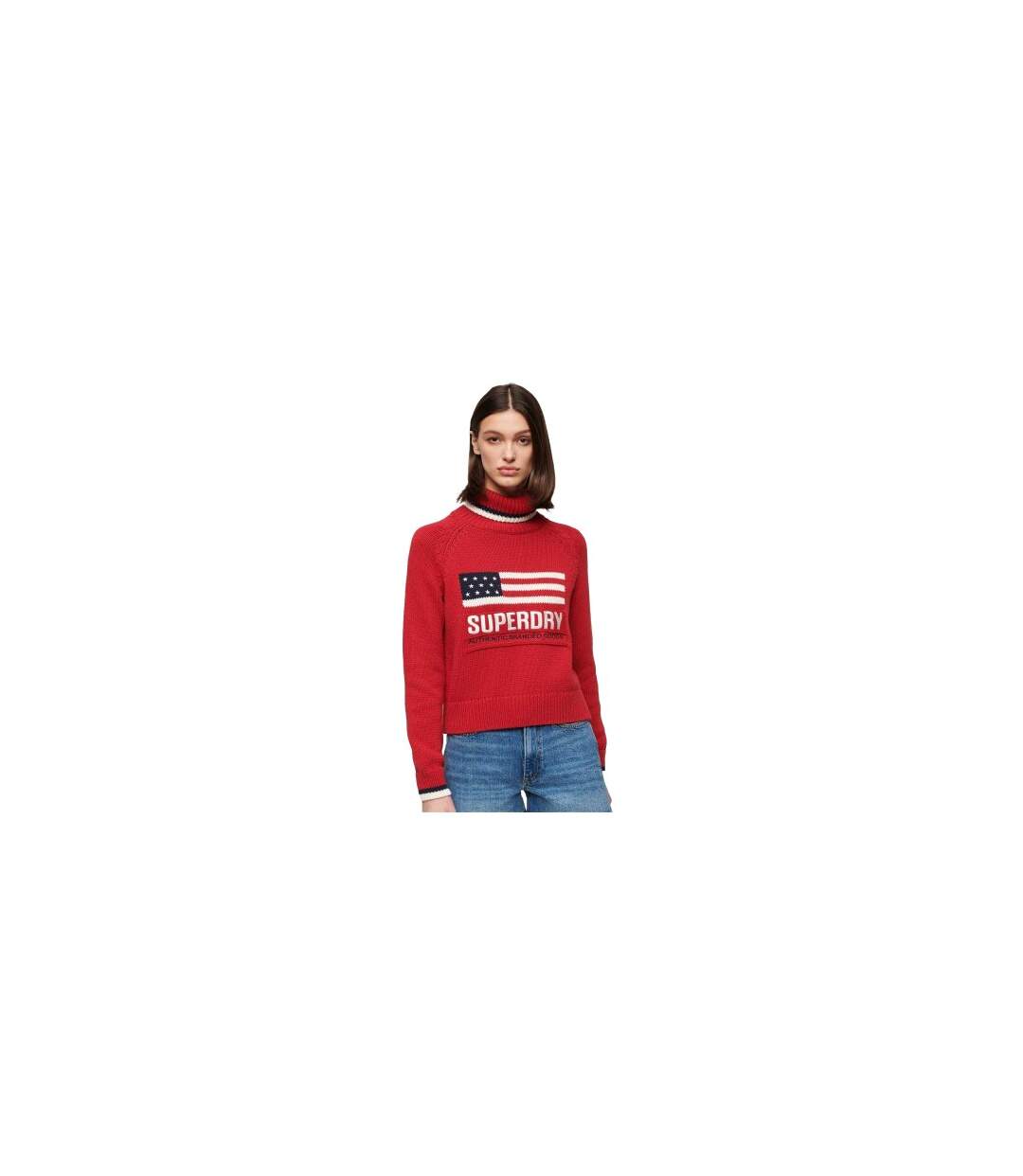 Sweat Motif/style Drapeau Des États-unis Femme Rouge Superdry-1