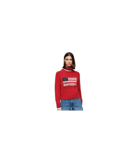 Sweat Motif/style Drapeau Des États-unis Femme Rouge Superdry