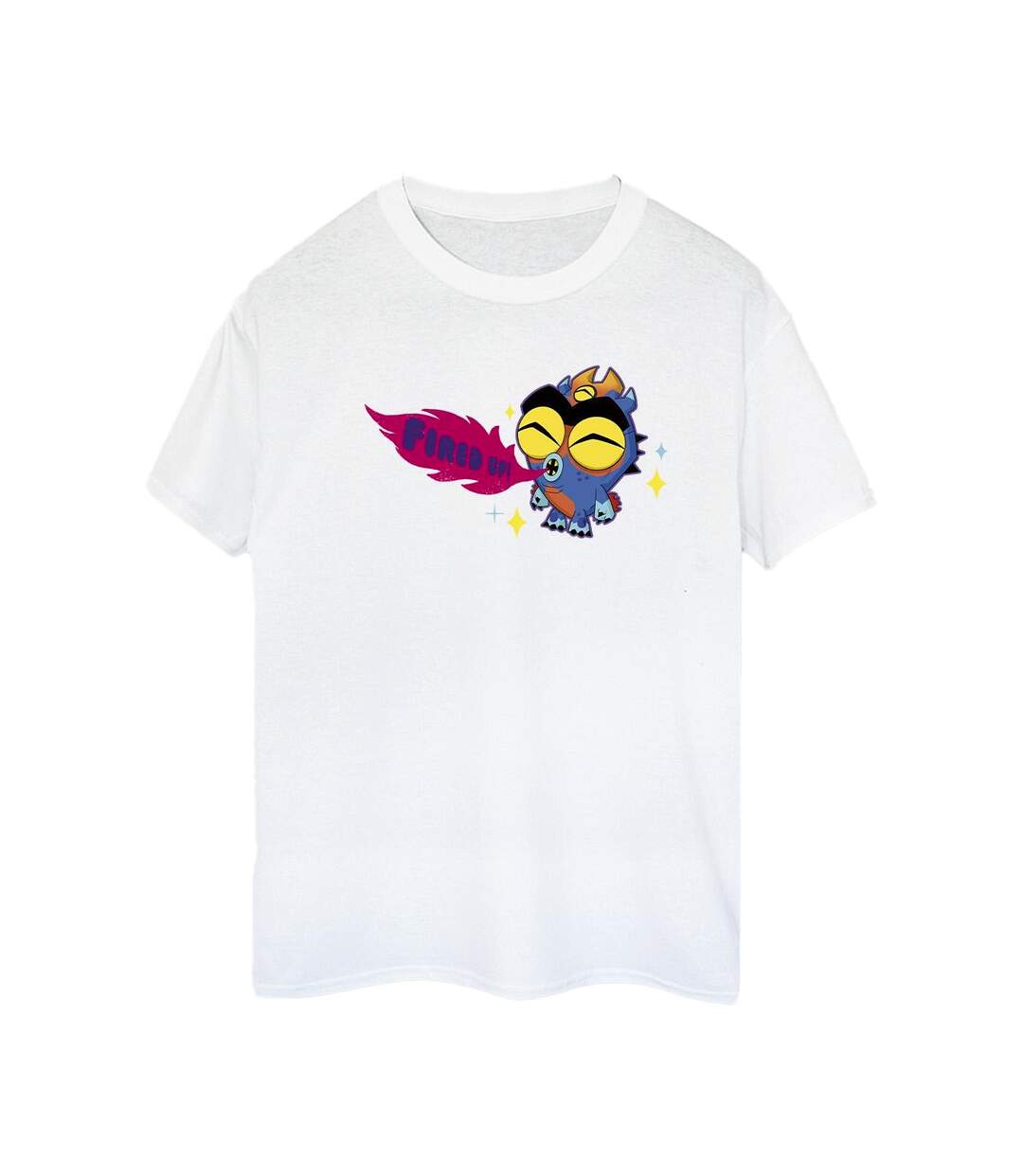Disney Womens/Ladies Big Hero 6 Baymax Fred Fired Up Cotton Boyfriend T-Shirt (Blanc) - UTBI15819-1